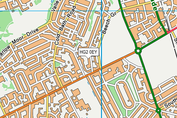 HG2 0EY map - OS VectorMap District (Ordnance Survey)