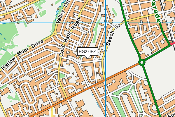 HG2 0EZ map - OS VectorMap District (Ordnance Survey)