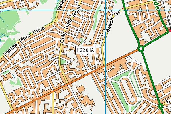 HG2 0HA map - OS VectorMap District (Ordnance Survey)