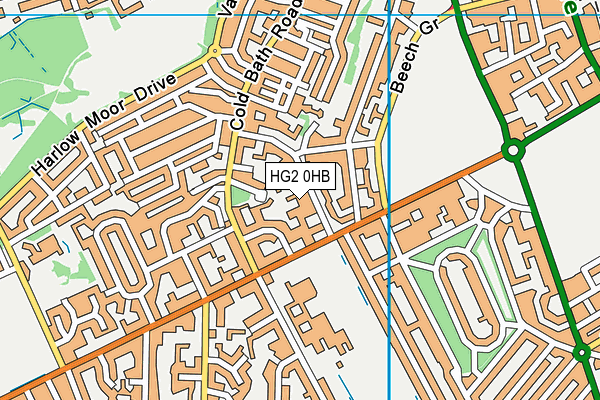 HG2 0HB map - OS VectorMap District (Ordnance Survey)