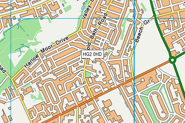 HG2 0HD map - OS VectorMap District (Ordnance Survey)