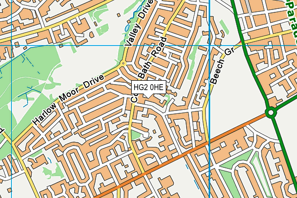 HG2 0HE map - OS VectorMap District (Ordnance Survey)