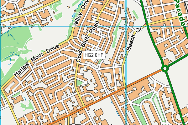 HG2 0HF map - OS VectorMap District (Ordnance Survey)