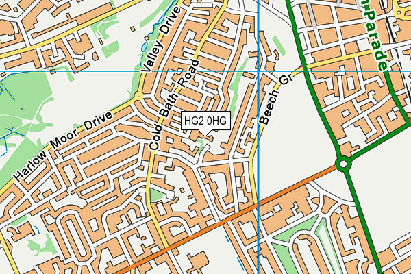 HG2 0HG map - OS VectorMap District (Ordnance Survey)