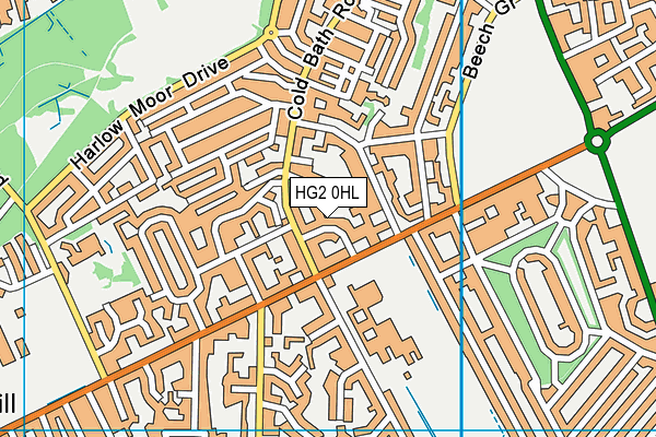 HG2 0HL map - OS VectorMap District (Ordnance Survey)