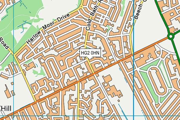 HG2 0HN map - OS VectorMap District (Ordnance Survey)