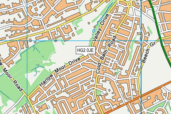HG2 0JE map - OS VectorMap District (Ordnance Survey)