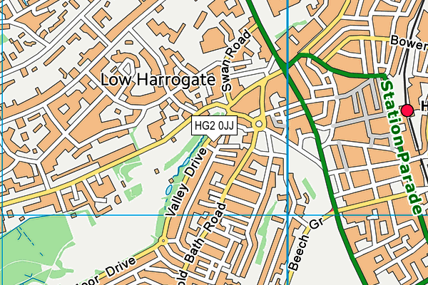 HG2 0JJ map - OS VectorMap District (Ordnance Survey)