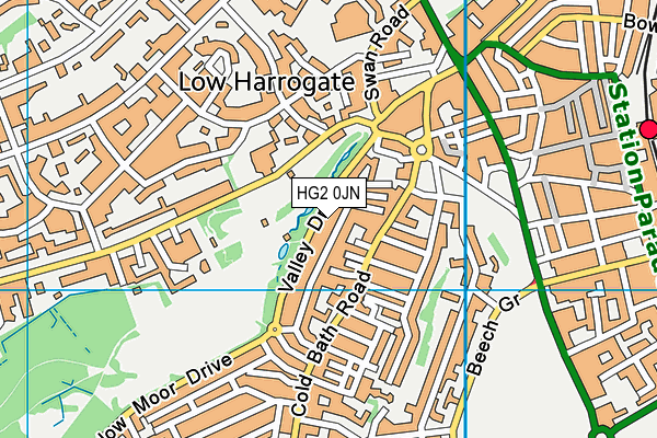 HG2 0JN map - OS VectorMap District (Ordnance Survey)