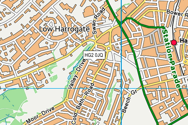 HG2 0JQ map - OS VectorMap District (Ordnance Survey)