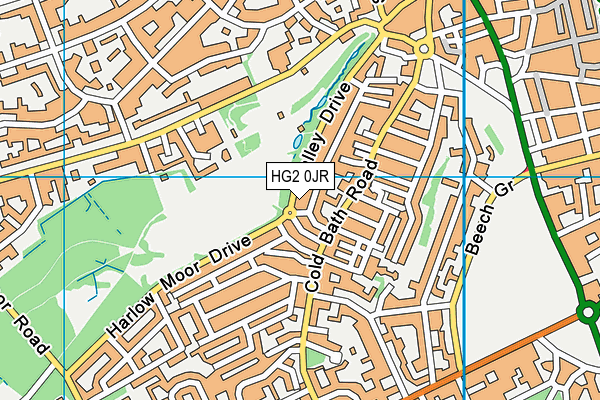 HG2 0JR map - OS VectorMap District (Ordnance Survey)