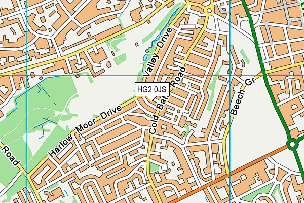 HG2 0JS map - OS VectorMap District (Ordnance Survey)