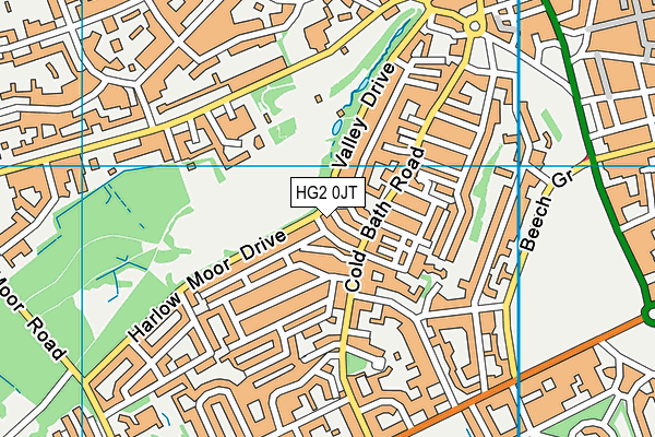 HG2 0JT map - OS VectorMap District (Ordnance Survey)