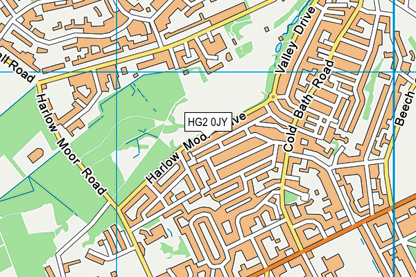 HG2 0JY map - OS VectorMap District (Ordnance Survey)