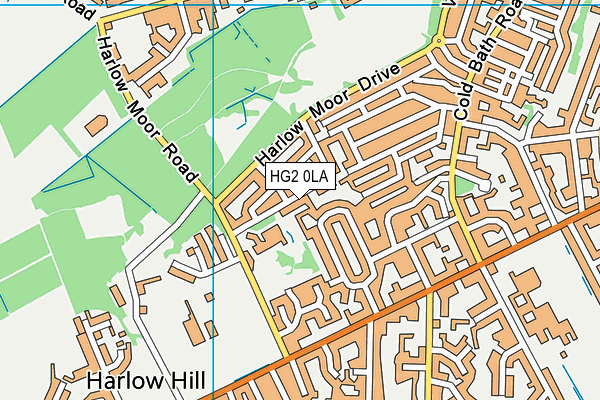 HG2 0LA map - OS VectorMap District (Ordnance Survey)