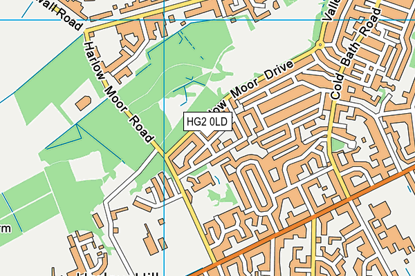 HG2 0LD map - OS VectorMap District (Ordnance Survey)