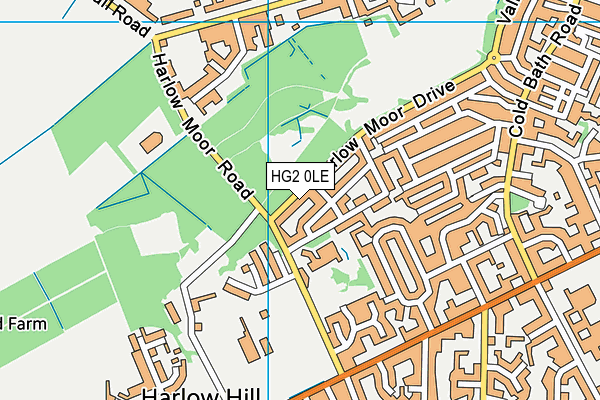 HG2 0LE map - OS VectorMap District (Ordnance Survey)