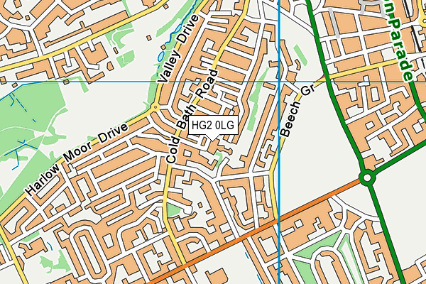 HG2 0LG map - OS VectorMap District (Ordnance Survey)