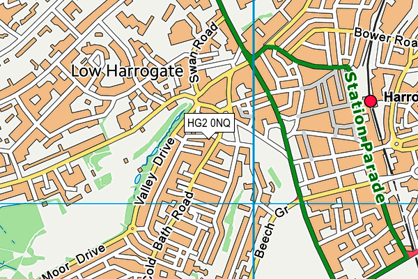 HG2 0NQ map - OS VectorMap District (Ordnance Survey)