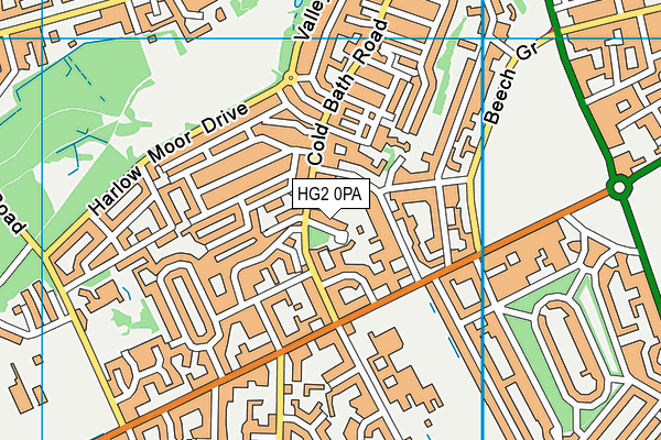 HG2 0PA map - OS VectorMap District (Ordnance Survey)