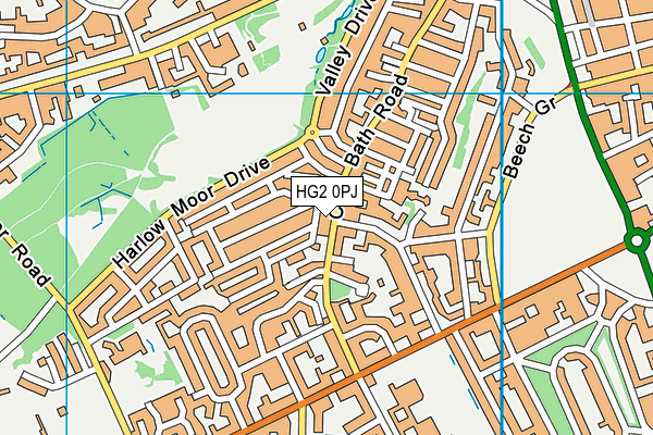 HG2 0PJ map - OS VectorMap District (Ordnance Survey)