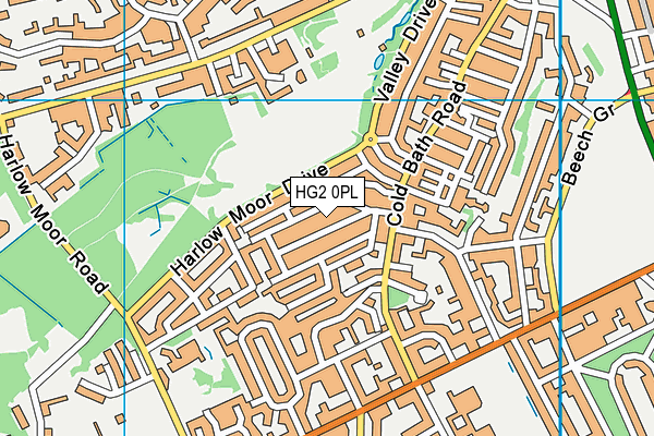 HG2 0PL map - OS VectorMap District (Ordnance Survey)