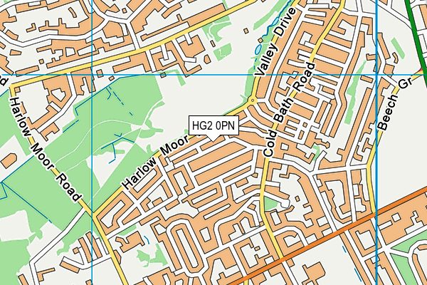 HG2 0PN map - OS VectorMap District (Ordnance Survey)