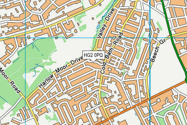 HG2 0PQ map - OS VectorMap District (Ordnance Survey)