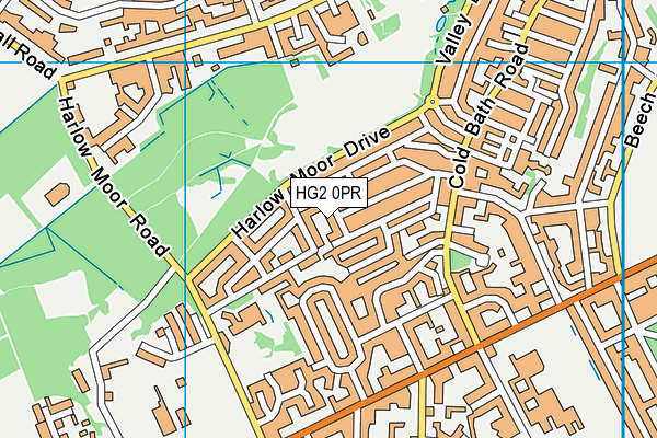 HG2 0PR map - OS VectorMap District (Ordnance Survey)