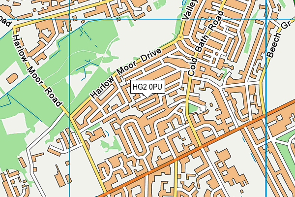 HG2 0PU map - OS VectorMap District (Ordnance Survey)