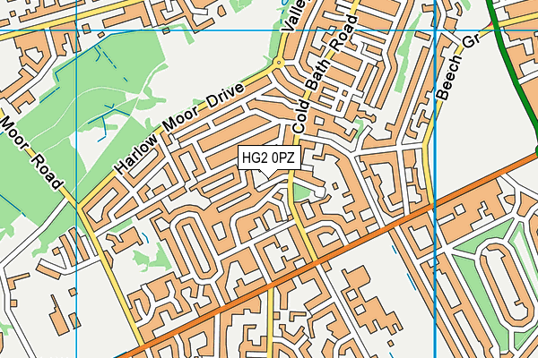 HG2 0PZ map - OS VectorMap District (Ordnance Survey)
