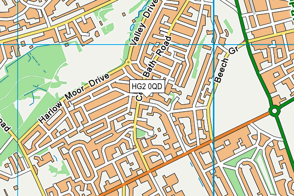 HG2 0QD map - OS VectorMap District (Ordnance Survey)