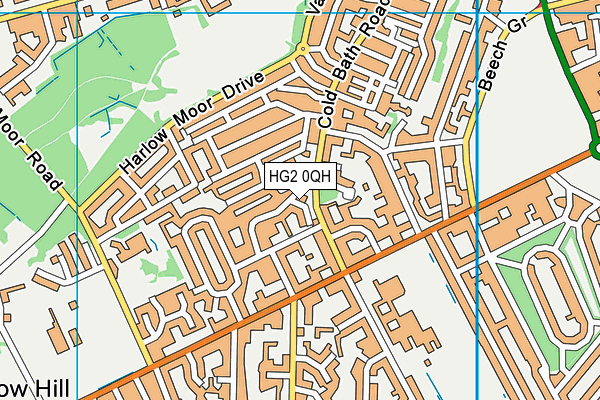 HG2 0QH map - OS VectorMap District (Ordnance Survey)