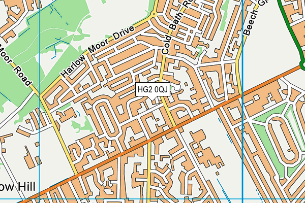 HG2 0QJ map - OS VectorMap District (Ordnance Survey)