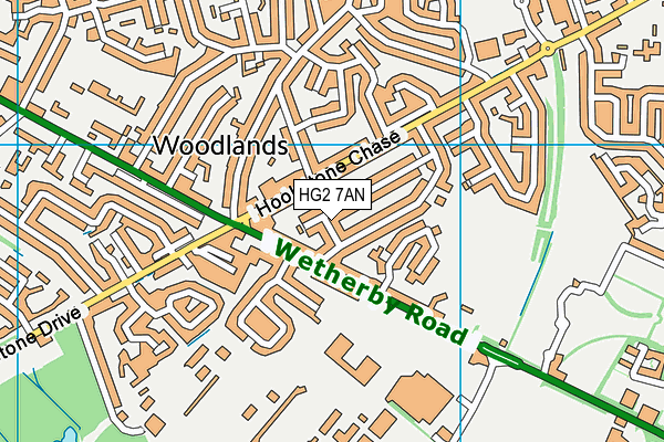 HG2 7AN map - OS VectorMap District (Ordnance Survey)