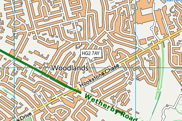 HG2 7AY map - OS VectorMap District (Ordnance Survey)