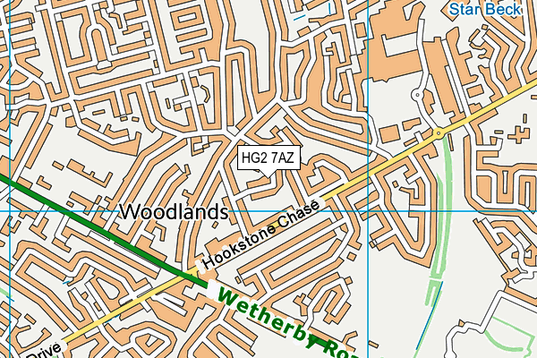 HG2 7AZ map - OS VectorMap District (Ordnance Survey)