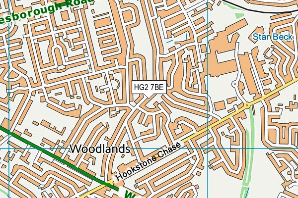 HG2 7BE map - OS VectorMap District (Ordnance Survey)