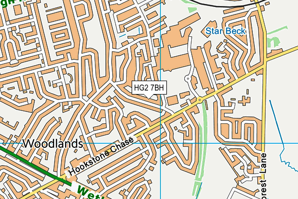 HG2 7BH map - OS VectorMap District (Ordnance Survey)