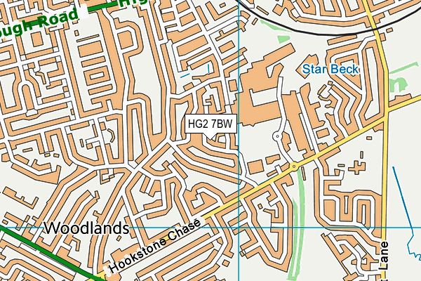 HG2 7BW map - OS VectorMap District (Ordnance Survey)