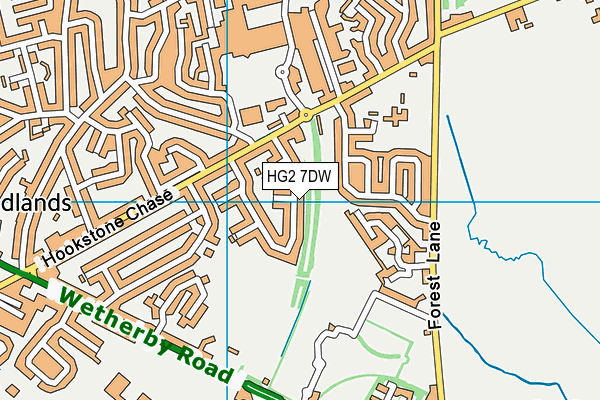 HG2 7DW map - OS VectorMap District (Ordnance Survey)