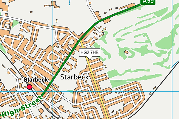HG2 7HB map - OS VectorMap District (Ordnance Survey)
