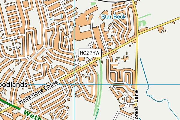 HG2 7HW map - OS VectorMap District (Ordnance Survey)