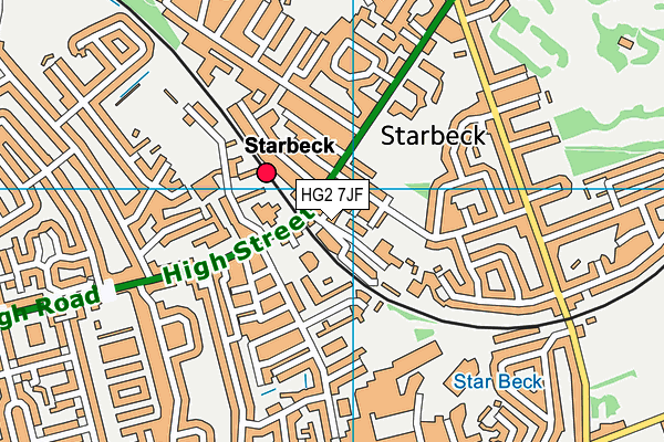 Starbeck Baths map (HG2 7JF) - OS VectorMap District (Ordnance Survey)