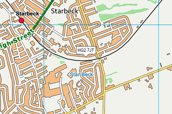 HG2 7JT map - OS VectorMap District (Ordnance Survey)
