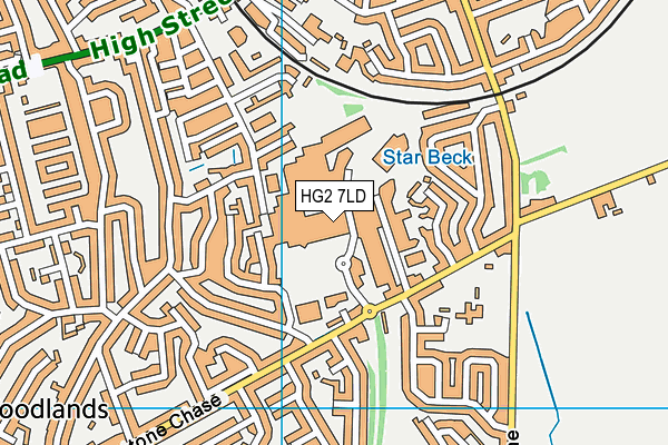 HG2 7LD map - OS VectorMap District (Ordnance Survey)