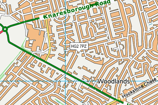 HG2 7PZ map - OS VectorMap District (Ordnance Survey)