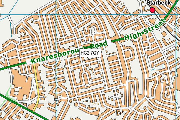 HG2 7QY map - OS VectorMap District (Ordnance Survey)