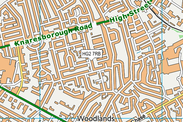 HG2 7RB map - OS VectorMap District (Ordnance Survey)