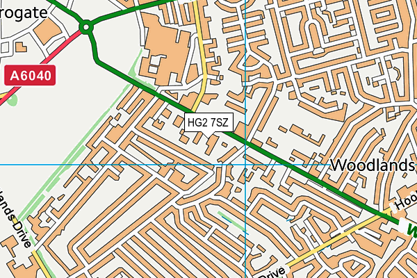 HG2 7SZ map - OS VectorMap District (Ordnance Survey)
